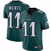 Nike Eagles 11 Carson Wentz Green 100th Season Vapor Untouchable Limited Jersey,baseball caps,new era cap wholesale,wholesale hats